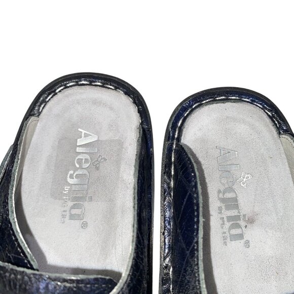 Alegria Classic Croco shoe mules blue women’s size 36 comfort shoe slip on - Picture 5 of 11